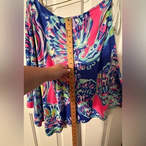 LILLY PULITZER RARE Sm Britta Top One Shoulder Drape Cape Dolman SAMPLE Resort - Picture 2 of 10
